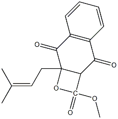 1,2,3,4-Tetrahydro-2,3-epoxy-3-prenyl-1,4-dioxonaphthalene-2-carboxylic acid methyl ester 结构式