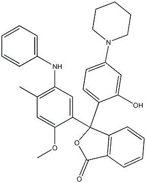 3-(5-Anilino-4-methyl-2-methoxyphenyl)-3-(2-hydroxy-4-piperidinophenyl)phthalide