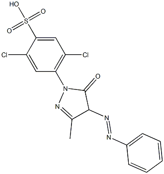 2,5-Dichloro-4-[[4,5-dihydro-3-methyl-5-oxo-4-(phenylazo)-1H-pyrazol]-1-yl]benzenesulfonic acid Structure