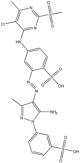 2-[[5-Amino-3-methyl-1-(3-sulfophenyl)-1H-pyrazol-4-yl]azo]-4-[[5-chloro-6-methyl-2-(methylsulfonyl)-4-pyrimidinyl]amino]benzenesulfonic acid