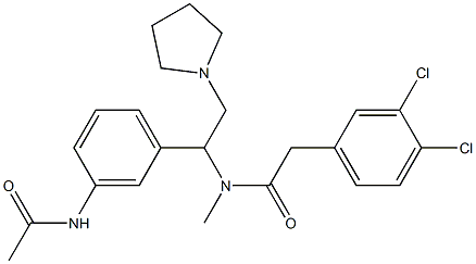 3,4-Dichloro-N-methyl-N-[1-(3-acetylaminophenyl)-2-(1-pyrrolidinyl)ethyl]benzeneacetamide Structure