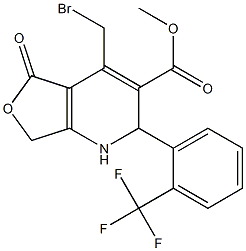 2-[2-(Trifluoromethyl)phenyl]-4-bromomethyl-1,2,5,7-tetrahydro-5-oxofuro[3,4-b]pyridine-3-carboxylic acid methyl ester 结构式