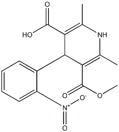 1,4-Dihydro-2,6-dimethyl-4-(2-nitrophenyl)-3,5-pyridinedicarboxylic acid hydrogen 3-methyl ester