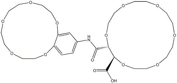 [2R,3R,(+)]-2-[[(6,7,9,10,12,13,15,16-Octahydro-5,8,11,14,17-pentaoxa-5H-benzocyclopentadecene)-2-yl]-aminocarbonyl]-1,4,7,10,13,16-hexaoxacyclooctadecane-3-carboxylic acid Structure