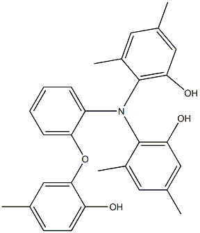 N,N-Bis(6-hydroxy-2,4-dimethylphenyl)-2-(2-hydroxy-5-methylphenoxy)benzenamine Struktur