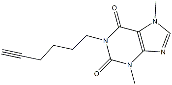 1-(5-Hexynyl)-3,7-dimethyl-1,2,3,6-tetrahydro-7H-purine-2,6-dione 结构式