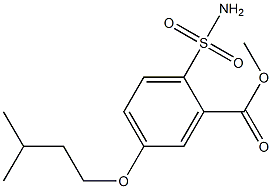 5-イソペンチルオキシ-2-スルファモイル安息香酸メチル 化学構造式