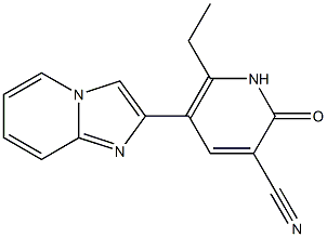 2-[(3-Cyano-6-ethyl-1,2-dihydro-2-oxopyridin)-5-yl]imidazo[1,2-a]pyridine 结构式