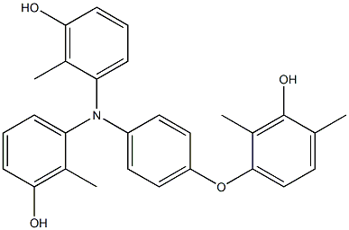 N,N-Bis(3-hydroxy-2-methylphenyl)-4-(3-hydroxy-2,4-dimethylphenoxy)benzenamine 结构式