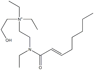 2-[N-Ethyl-N-(2-octenoyl)amino]-N,N-diethyl-N-(2-hydroxyethyl)ethanaminium Struktur