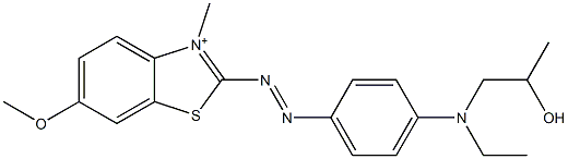 2-[[4-[Ethyl(2-hydroxypropyl)amino]phenyl]azo]-6-methoxy-3-methylbenzothiazol-3-ium Struktur