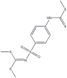 N-[4-[[Bis(methylthio)methylene]sulfamoyl]phenyl]dithiocarbamic acid methyl ester Struktur