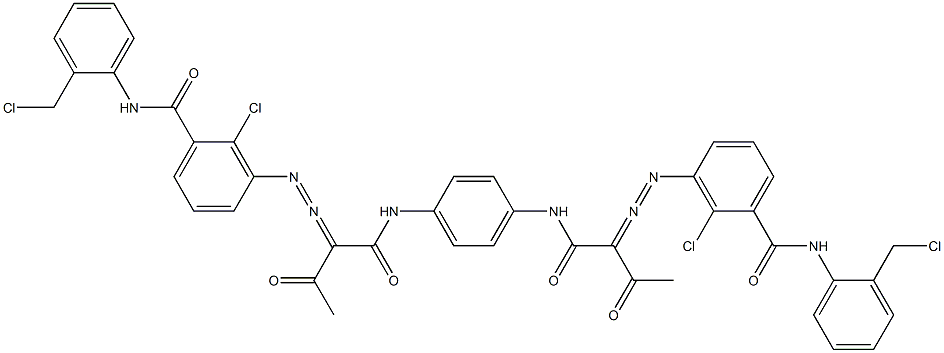 3,3'-[1,4-Phenylenebis[iminocarbonyl(acetylmethylene)azo]]bis[N-[2-(chloromethyl)phenyl]-2-chlorobenzamide] 结构式