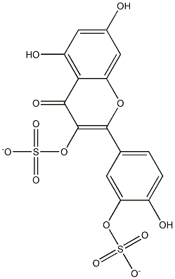 2-(4-Hydroxy-3-sulfonatooxyphenyl)-5,7-dihydroxy-3-sulfonatooxy-4H-1-benzopyran-4-one,,结构式