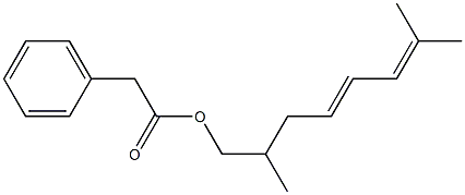 Phenylacetic acid 2,7-dimethyl-4,6-octadienyl ester Struktur