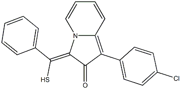 1-(4-Chlorophenyl)-3-[mercapto(phenyl)methylene]indolizin-2(3H)-one Struktur