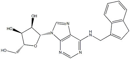 N-[(1H-インデン-3-イル)メチル]アデノシン 化学構造式