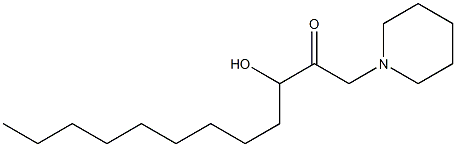 3-ヒドロキシ-1-ピペリジノ-2-ドデカノン 化学構造式