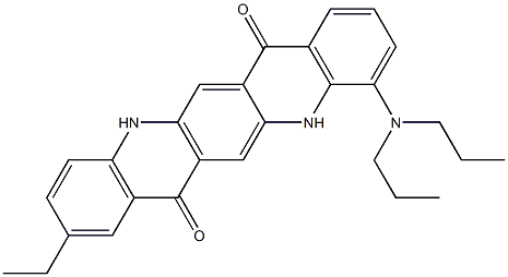 4-(Dipropylamino)-9-ethyl-5,12-dihydroquino[2,3-b]acridine-7,14-dione,,结构式