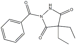 4,4-Diethyl-1-benzoyl-3,5-pyrazolidinedione Structure