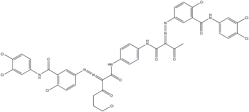 3,3'-[2-(2-Chloroethyl)-1,4-phenylenebis[iminocarbonyl(acetylmethylene)azo]]bis[N-(3,4-dichlorophenyl)-6-chlorobenzamide] Struktur