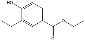 3-エチル-4-ヒドロキシ-2-メチル安息香酸エチル 化学構造式