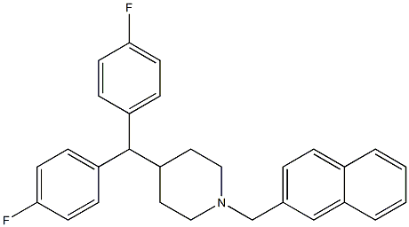 2-[[4-[Bis(4-fluorophenyl)methyl]piperidin-1-yl]methyl]naphthalene,,结构式