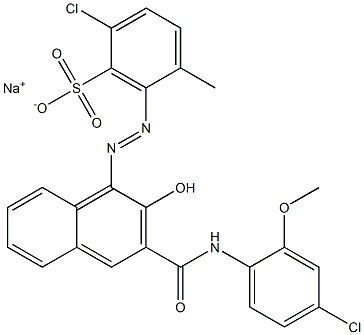 2-Chloro-5-methyl-6-[[3-[[(4-chloro-2-methoxyphenyl)amino]carbonyl]-2-hydroxy-1-naphtyl]azo]benzenesulfonic acid sodium salt