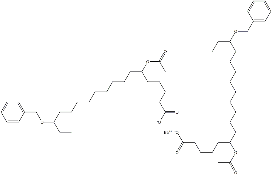 Bis(16-benzyloxy-6-acetyloxystearic acid)barium salt,,结构式