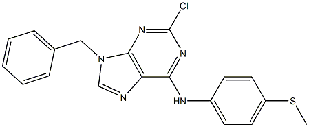 9-Benzyl-2-chloro-6-(4-methylthiophenylamino)-9H-purine 结构式