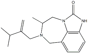 4,5,6,7-テトラヒドロ-5-メチル-6-(2-イソプロピル-2-プロペニル)イミダゾ[4,5,1-jk][1,4]ベンゾジアゼピン-2(1H)-オン 化学構造式