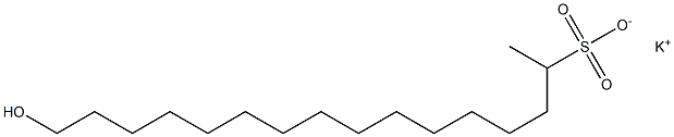 16-Hydroxyhexadecane-2-sulfonic acid potassium salt Structure