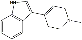 3-[(1-メチル-1,2,3,6-テトラヒドロピリジン)-4-イル]-1H-インドール 化学構造式