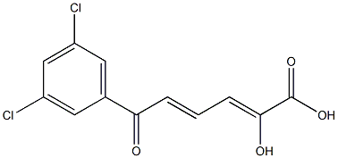 (2Z,4E)-2-Hydroxy-6-(3,5-dichlorophenyl)-6-oxo-2,4-hexadienoic acid,,结构式