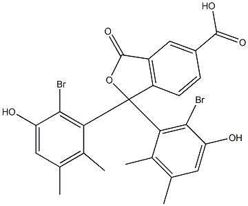 1,1-Bis(6-bromo-5-hydroxy-2,3-dimethylphenyl)-1,3-dihydro-3-oxoisobenzofuran-5-carboxylic acid,,结构式