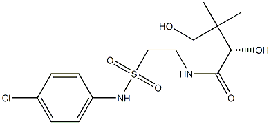 [S,(-)]-N-[2-[(p-Chlorophenyl)sulfamoyl]ethyl]-2,4-dihydroxy-3,3-dimethylbutyramide Structure