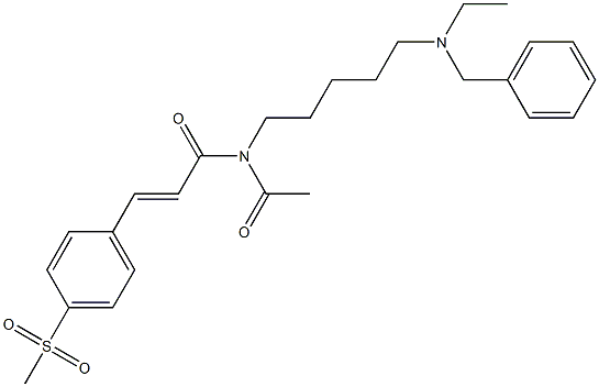 N-[5-(Ethylbenzylamino)pentyl]-N-acetyl-3-(4-methylsulfonylphenyl)acrylamide 结构式