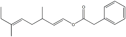 フェニル酢酸3,6-ジメチル-1,5-オクタジエニル 化学構造式