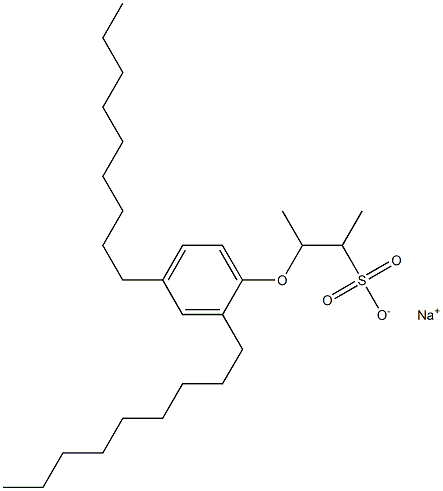 3-(2,4-ジノニルフェノキシ)ブタン-2-スルホン酸ナトリウム 化学構造式