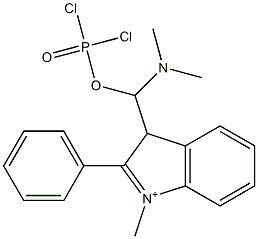 3-[(Dichlorophosphinoyloxy)(dimethylamino)methyl]-1-methyl-2-phenyl-3H-indolium Structure