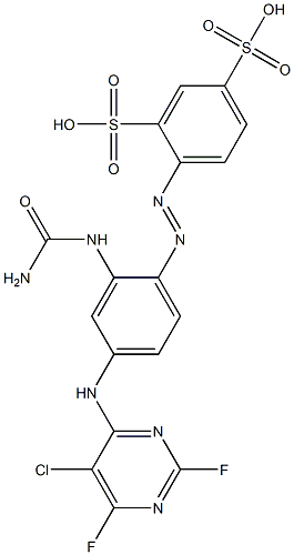 4-[[2-[(Aminocarbonyl)amino]-4-[(5-chloro-2,6-difluoropyrimidin-4-yl)amino]phenyl]azo]-1,3-benzenedisulfonic acid