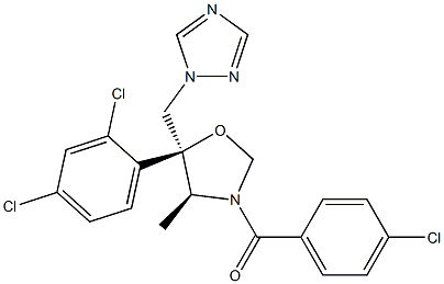 (4S,5S)-5-(2,4-Dichlorophenyl)-4-methyl-3-(4-chlorobenzoyl)-5-[(1H-1,2,4-triazol-1-yl)methyl]oxazolidine Structure