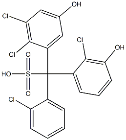 (2-Chlorophenyl)(2-chloro-3-hydroxyphenyl)(2,3-dichloro-5-hydroxyphenyl)methanesulfonic acid,,结构式