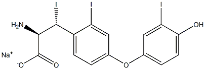 (2R,3R)-2-Amino-3-[4-(4-hydroxy-3-iodophenoxy)-2-iodophenyl]-3-iodopropanoic acid sodium salt,,结构式