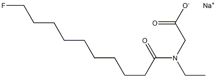 N-Ethyl-N-(10-fluorodecanoyl)glycine sodium salt Structure