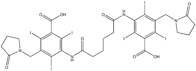 3,3'-(Adipoyldiimino)bis[5-[(2-oxo-1-pyrrolidinyl)methyl]-2,4,6-triiodobenzoic acid],,结构式