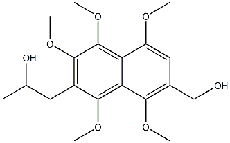 1,3,4,5,8-Pentamethoxy-2-(2-hydroxypropyl)-7-(hydroxymethyl)naphthalene Struktur