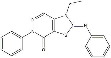 2-(Phenylimino)-3-ethyl-2,3-dihydro-6-phenylthiazolo[4,5-d]pyridazin-7(6H)-one Structure