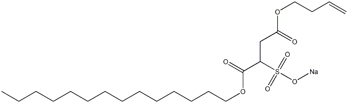 2-(Sodiosulfo)succinic acid 1-tetradecyl 4-(3-butenyl) ester Structure