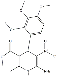 6-Amino-1,4-dihydro-2-methyl-5-nitro-4-[2,3,4-trimethoxyphenyl]nicotinic acid methyl ester Struktur